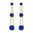 Lab-Created Sapphire Drop Earrings 10K Yellow Gold