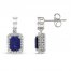 Lab-Created Blue Sapphire & Lab-Created White Sapphire Earrings Sterling Silver