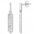 Diamond Drop Earrings 1/4 ct tw Round/Baguette 10K White Gold