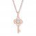 Key Necklace Diamond Accents 10K Rose Gold