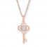 Key Necklace Diamond Accents 10K Rose Gold