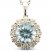 Le Vian Creme Brulee Aquamarine Necklace 5/8 ct tw Diamonds 14K Vanilla Gold 20"