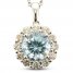 Le Vian Creme Brulee Aquamarine Necklace 5/8 ct tw Diamonds 14K Vanilla Gold 20"