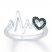 Heartbeat Ring 1/20 ct tw Black Diamonds Sterling Silver