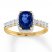 Lab-Created Sapphire Ring 1/10 ct tw Diamonds 10K Yellow Gold