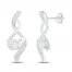 White Lab-Created Sapphire & Diamond Earrings 1/20 ct tw 10K White Gold