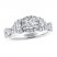 Three-Stone Leo Diamond Engagement Ring 1 ct tw Round-cut 14K White Gold