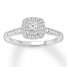 Diamond Engagement Ring 3/8 carat tw Round-cut 10K White Gold