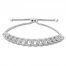 Diamond Link Bolo Bracelet 1/5 ct tw Round-cut Sterling Silver