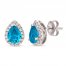 Le Vian Blue Topaz & Diamond Earrings 1/4 ct tw 14K Vanilla Gold