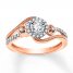 Diamond Promise Ring 1/4 ct tw Round-cut 10K Rose Gold