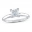 Diamond Solitaire Engagement Ring 2 ct tw Princess-cut 10K White Gold