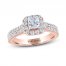 THE LEO Diamond Engagement Ring 1 ct tw Princess/Round 14K Rose Gold