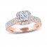 THE LEO Diamond Engagement Ring 1 ct tw Princess/Round 14K Rose Gold