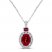 Lab-Created Ruby & White Lab-Created Sapphire Necklace Sterling Silver 18"