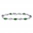 Lab-Created Emeralds Diamond Accents Sterling Silver Bracelet