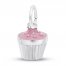 Cupcake Charm Pink Enamel Sterling Silver