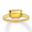 Citrine Ring with Diamonds 10K Yellow Gold