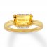 Citrine Ring with Diamonds 10K Yellow Gold