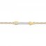 Arrow Anklet Lab-Created White Sapphires 10K Yellow Gold