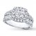 Diamond Engagement Ring 2 ct tw Princess/Round 14K White Gold