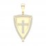 Men's Diamond Cross Shield Pendant 1/4 ct tw Round-cut 10K Yellow Gold