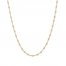 Beaded Chain Necklace 10K Yellow Gold 17" Adjustable