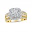Multi-Diamond Engagement Ring 1 ct tw Round & Baguette-cut 10K Yellow Gold