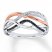 Black/White Diamond Ring 1/8 cttw Sterling Silver/10K Rose Gold