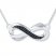 Black/White Diamond Infinity Necklace 1/10 cttw Sterling Silver