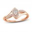 Diamond Ring 1/4 ct tw Marquise/Round 10K Rose Gold