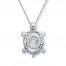 Unstoppable Love 1/15 ct tw Necklace Sterling Silver Turtle