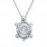 Unstoppable Love 1/15 ct tw Necklace Sterling Silver Turtle