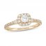 Neil Lane Diamond Engagement Ring 3/4 ct tw Round/Baguette 14K Yellow Gold