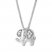 Petite Elephant Necklace Lab-Created White Sapphires St. Silver