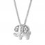 Petite Elephant Necklace Lab-Created White Sapphires St. Silver