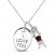 Lab-Created Ruby & White Lab-Created Sapphire 'I Love You Mom' Necklace Sterling Silver 18"