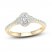 Diamond Engagement Ring 3/4 ct tw Oval/Round 14K Yellow Gold