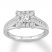 Diamond Engagement Ring 1/2 ct tw Princess/Round 10K White Gold