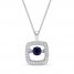 Unstoppable Love Blue Sapphire Necklace 1/4 ct tw Diamonds 10K White Gold 19"