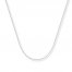 Cable Chain Necklace 14K White Gold 24" Length