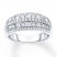 Diamond Anniversary Ring 1 ct tw Round/Baguette 14K White Gold