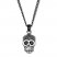Men's Skull Necklace Black CZ Stainless Steel/Black Ion-Plating