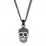 Men's Skull Necklace Black CZ Stainless Steel/Black Ion-Plating