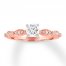 Diamond Engagement Ring 5/8 ct tw Round-cut 14K Rose Gold