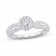 Diamond Engagement Ring 3/8 ct tw Round/Baguette 14K White Gold