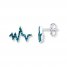 Heartbeat Earrings 1/10 ct tw Blue Diamonds Sterling Silver