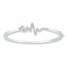 Heartbeat Bracelet 1/10 ct tw Diamonds Sterling Silver/10K Gold
