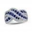 Blue/White Lab-Created Sapphire Ring Sterling Silver