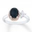 Black Onyx Ring White Topaz Sterling Silver/10K Gold